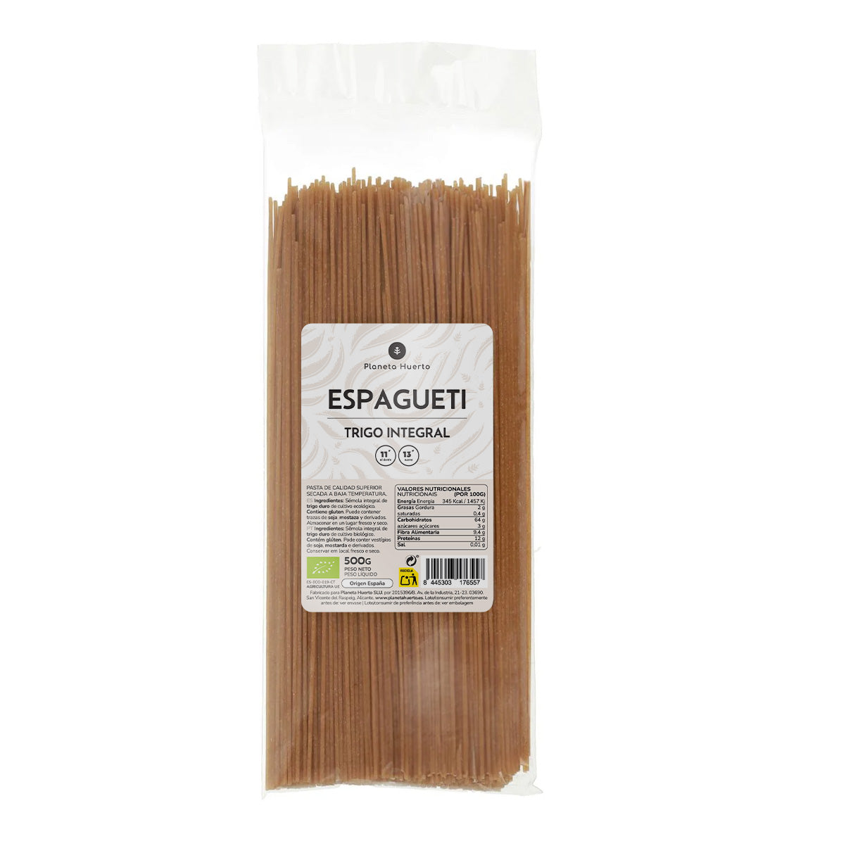 Spaghetti de blé entier ECO Planeta Huerto 500gr