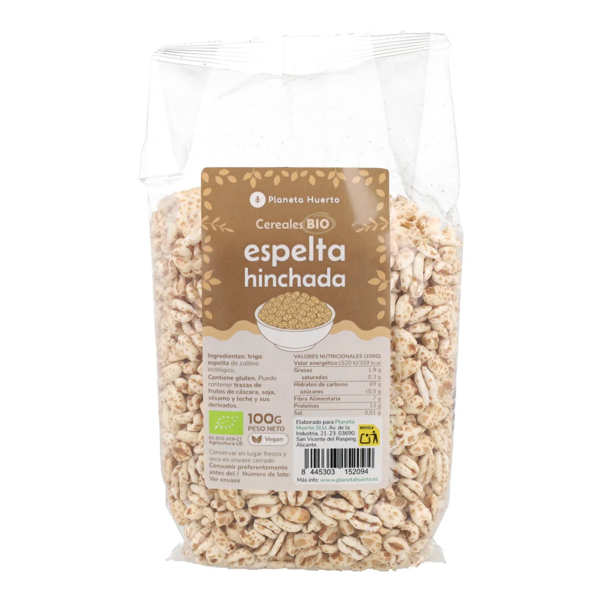 Lot de 12x Blé épeautre soufflé BIO Planeta Huerto 100 g