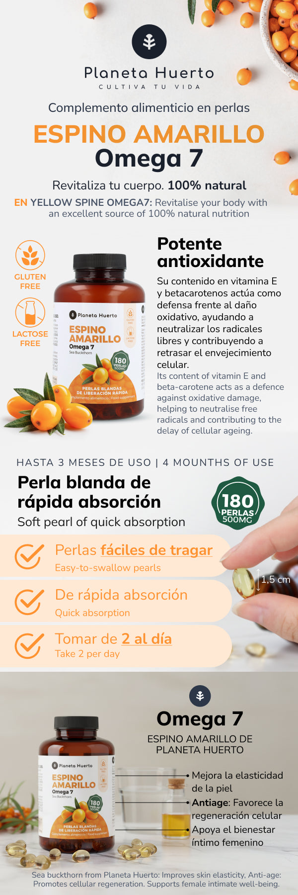 Oméga 7 Argousier Planet Orchard 180 Perles