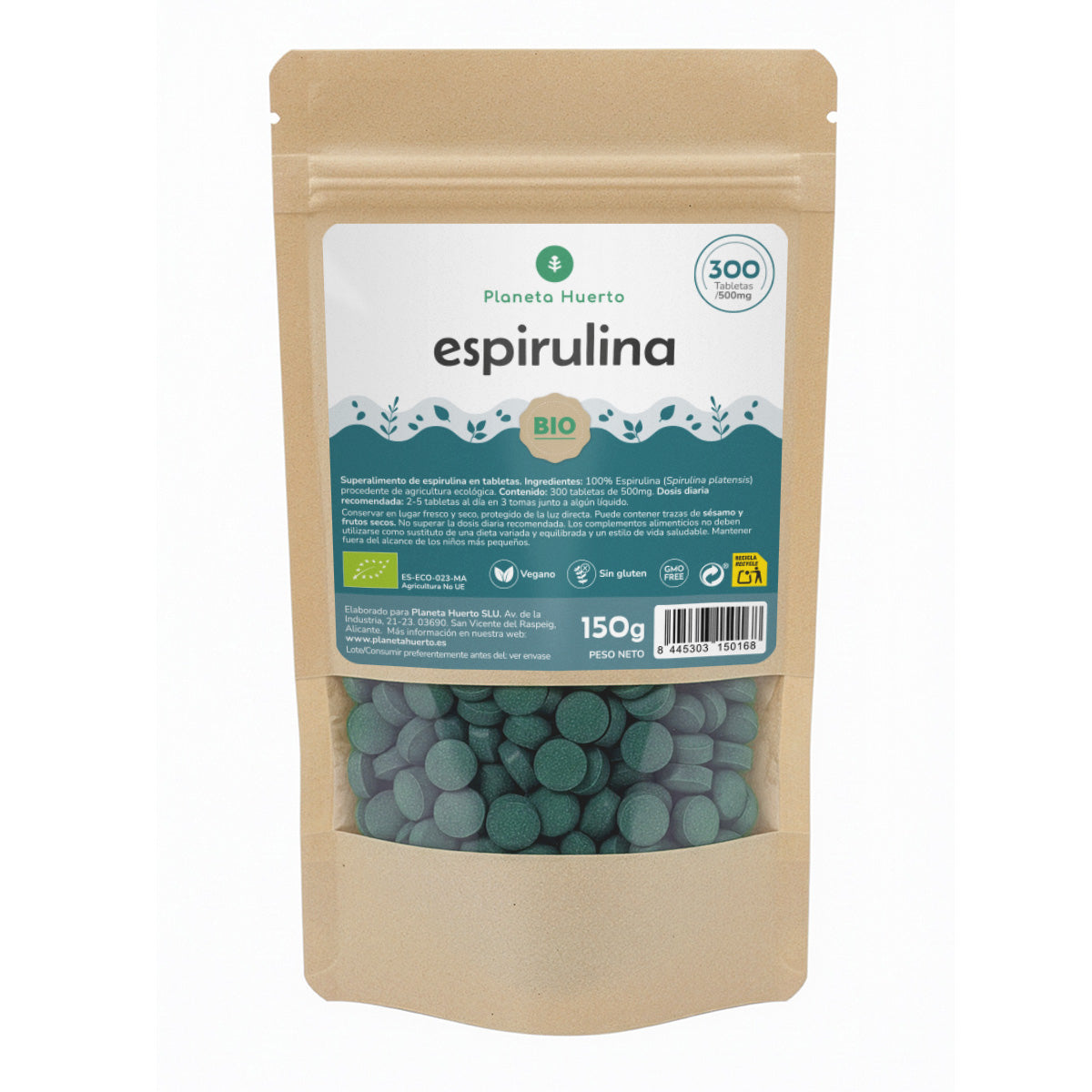 Spiruline Bio 500mg Planet Orchard 300 comprimés