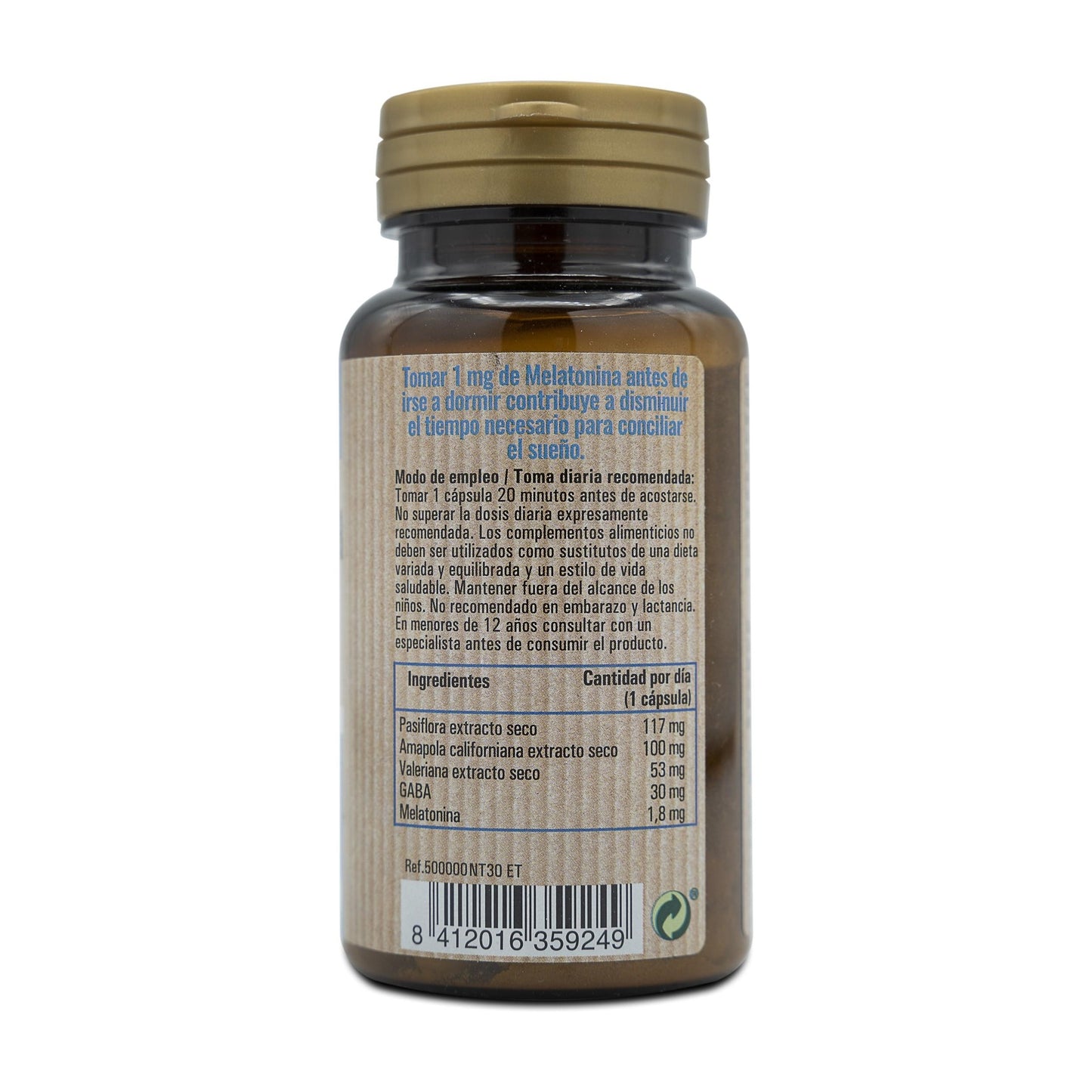 Melatonina + gaba, 30 cápsulas vegetales. NaturTierra