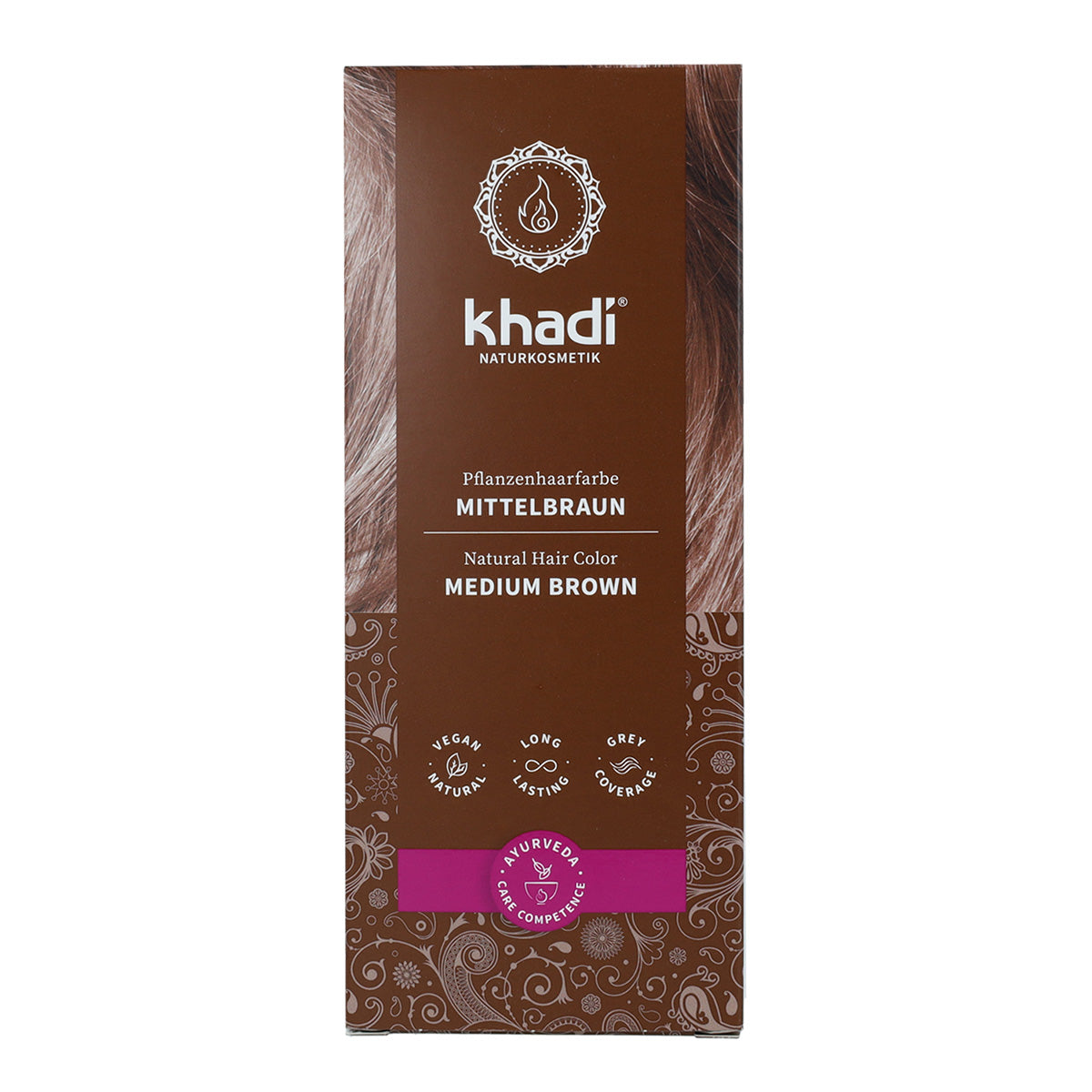 Tinte natural color castaño medio Khadi 100 g