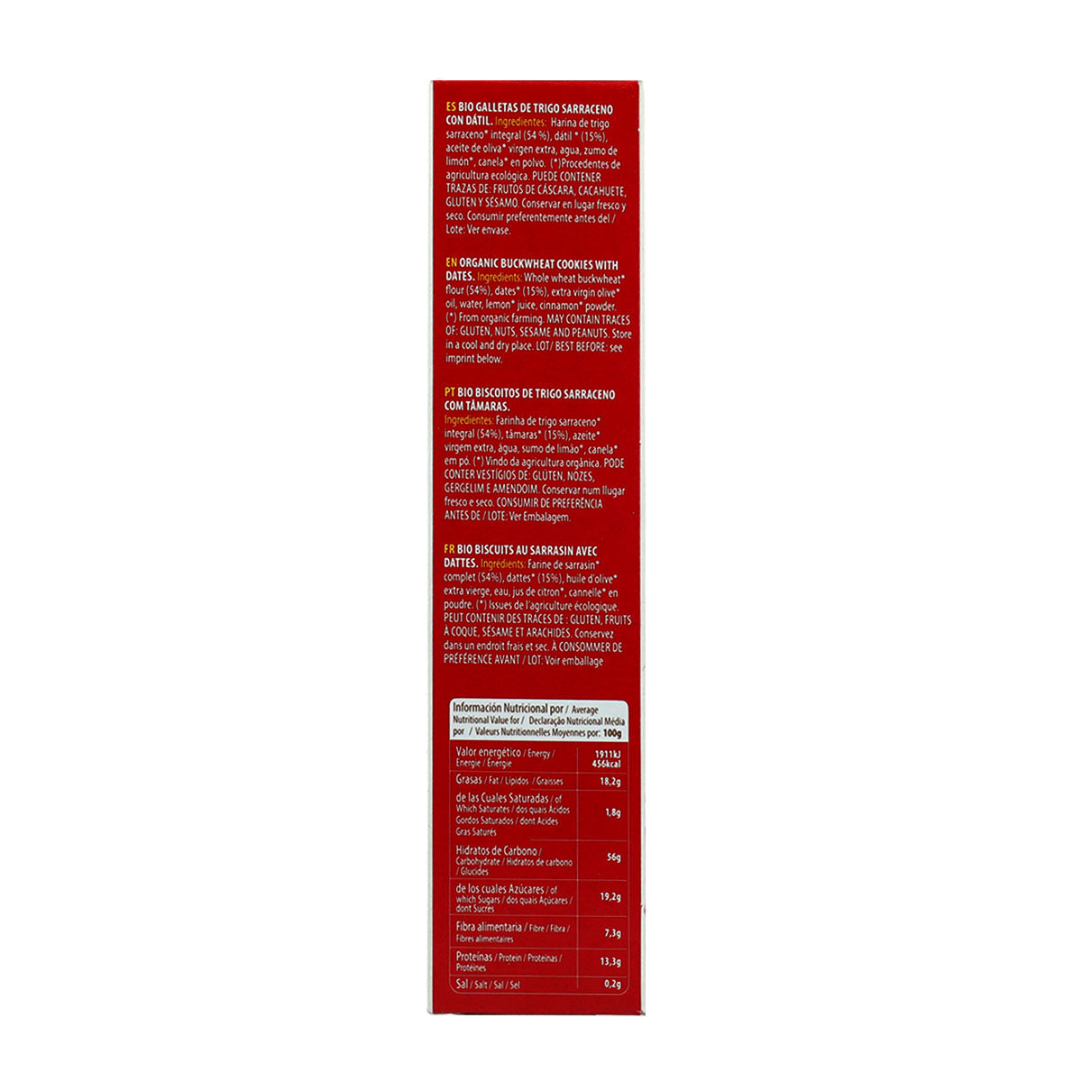 Biscuits complets au sarrasin sucrés aux dattes bio Sol Natural 170 g