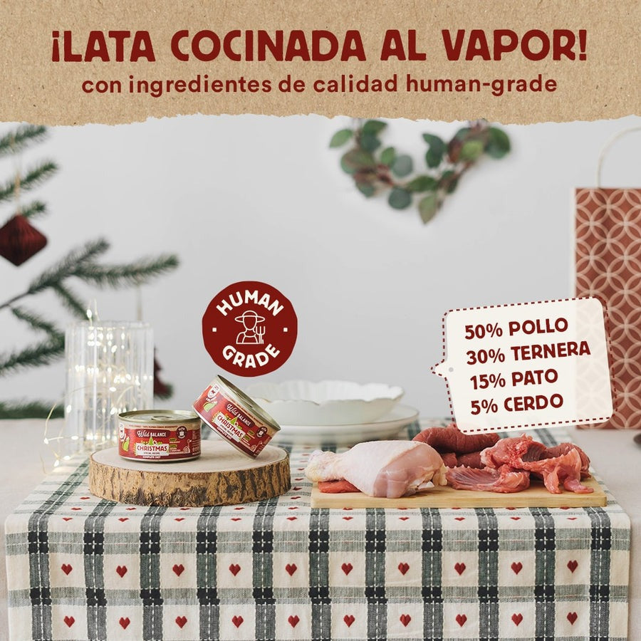 Lata Receta de Navidad BARF para gatos Wild Balance 120 g