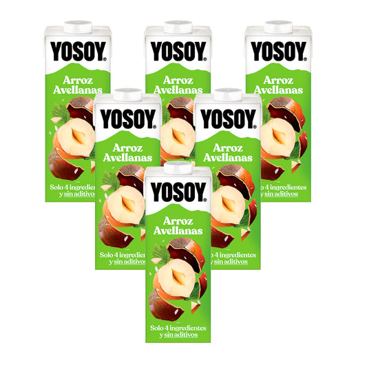 Pack 6 uds Bebida de Arroz y Avellanas YOSOY 1L
