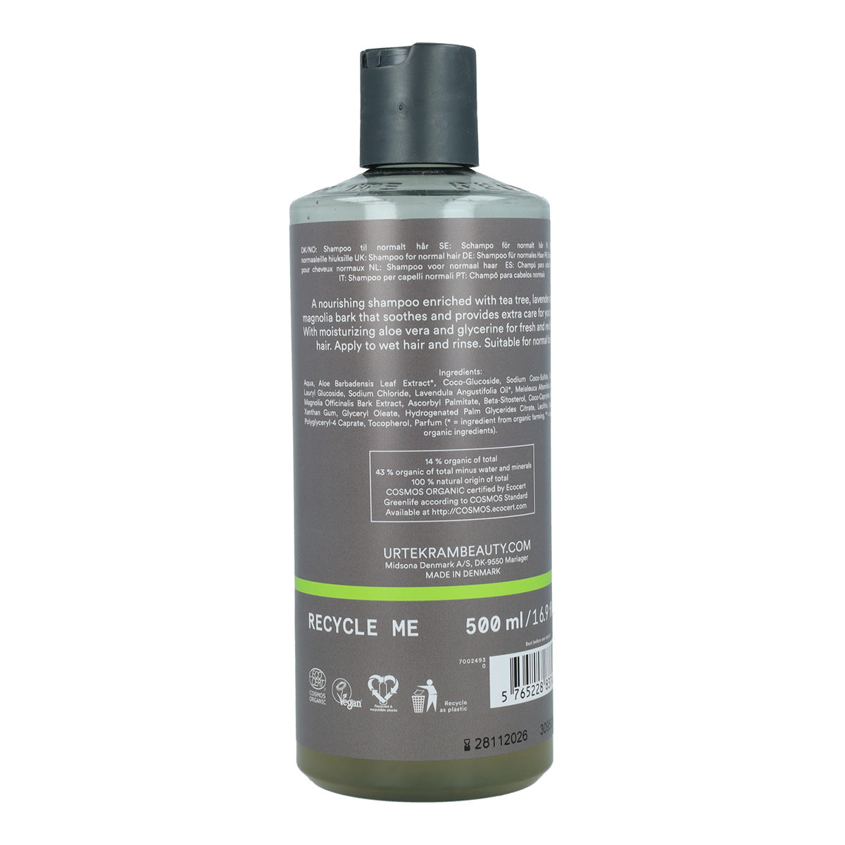Champú de Árbol de Té Antibacterial Urtekram 500 ml