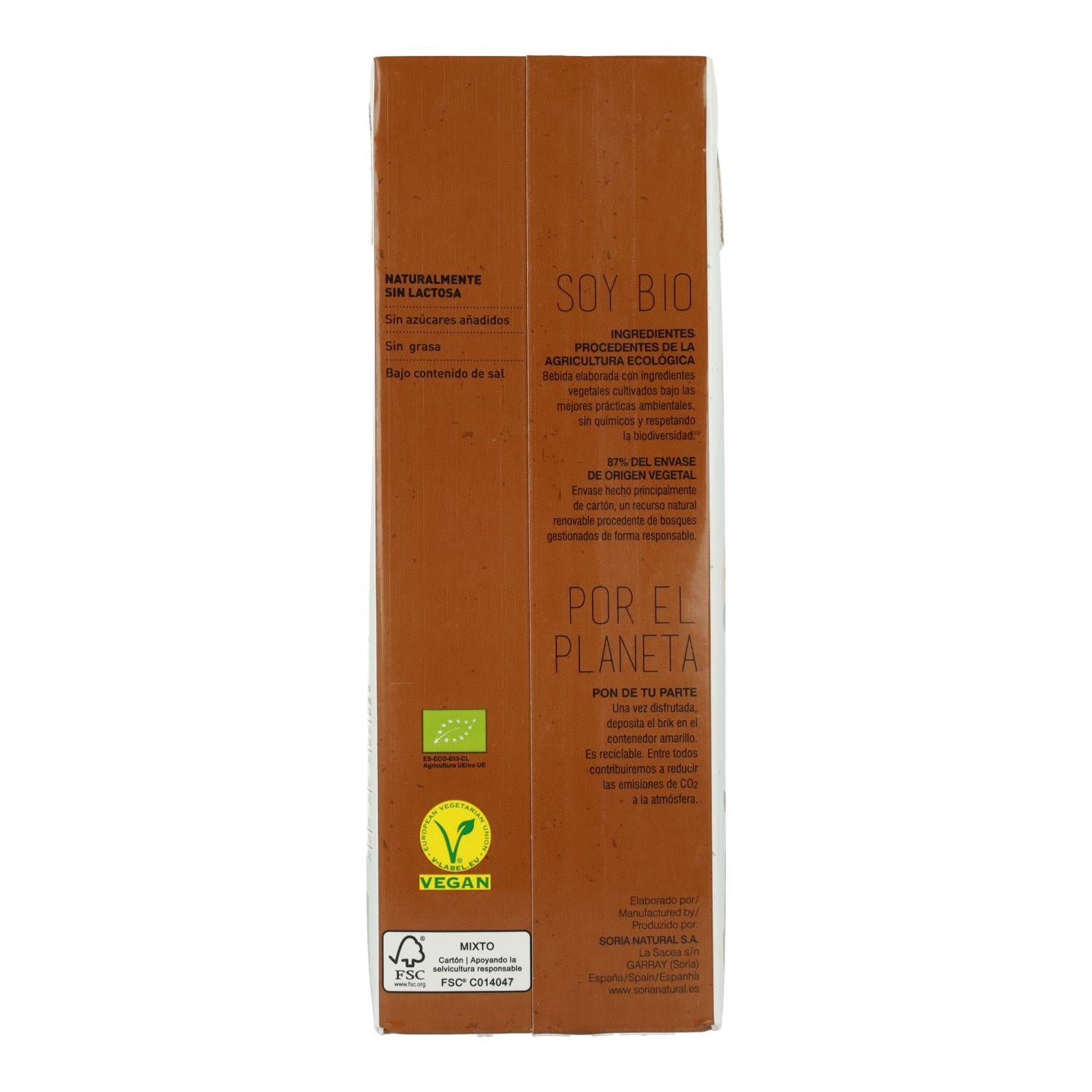 Bebida de Avena con Cacao BIO Soria Natural 1 L