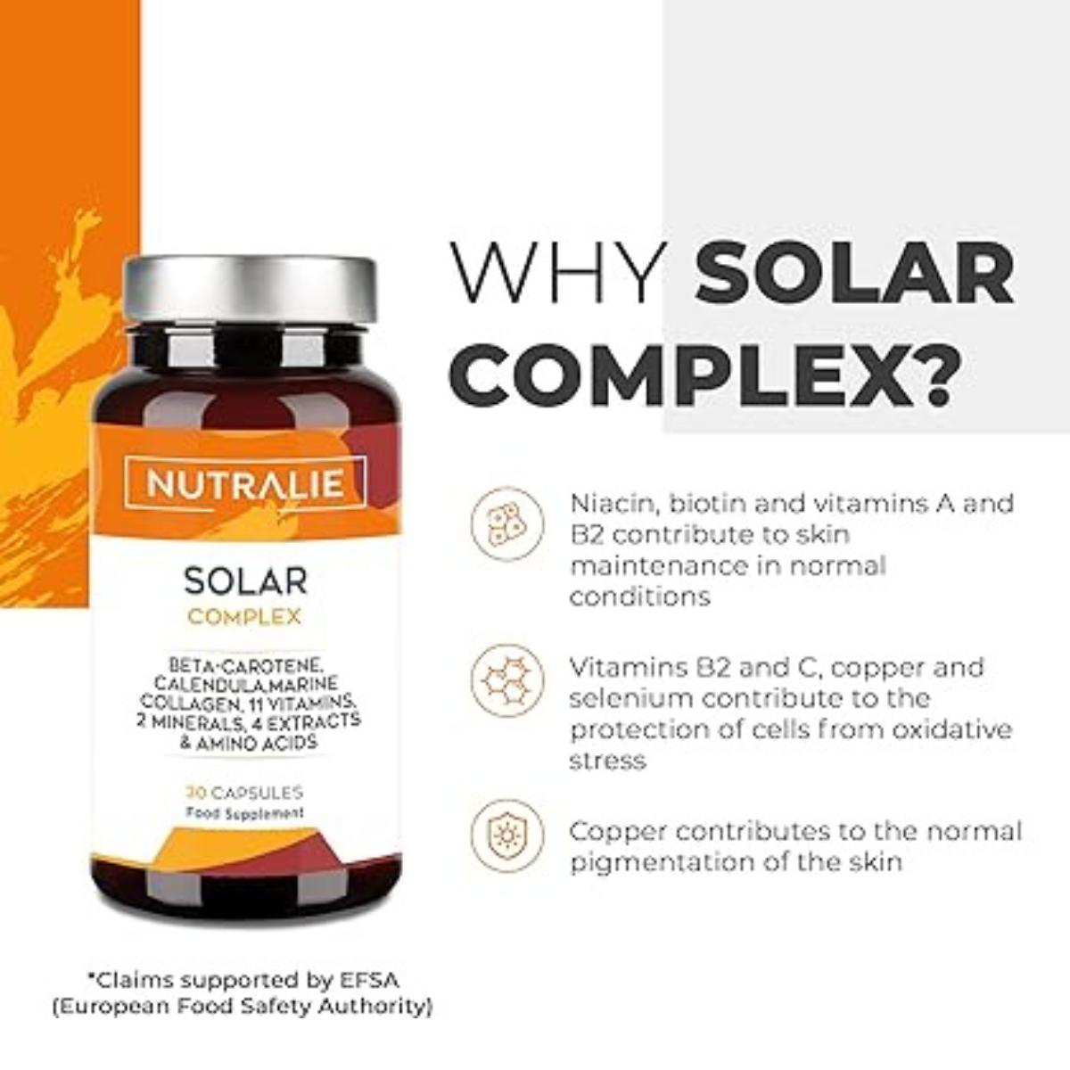 Solar Complex con Colágeno Bronceador y Protector Nutralie 30 cápsulas