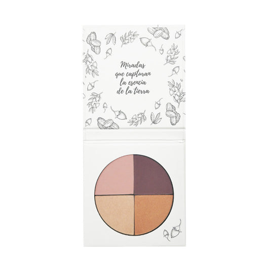 Sombra Ojos 4 Colores 03 Dunas Canarias  Con Aceite de Jojoba y Rosa Mosqueta, NaturaBio Cosmetics 4 x 1,6g