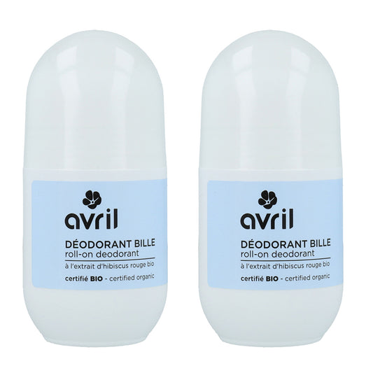 Pack 2x Desodorante orgánico roll-on mujeres Avril 50 ml