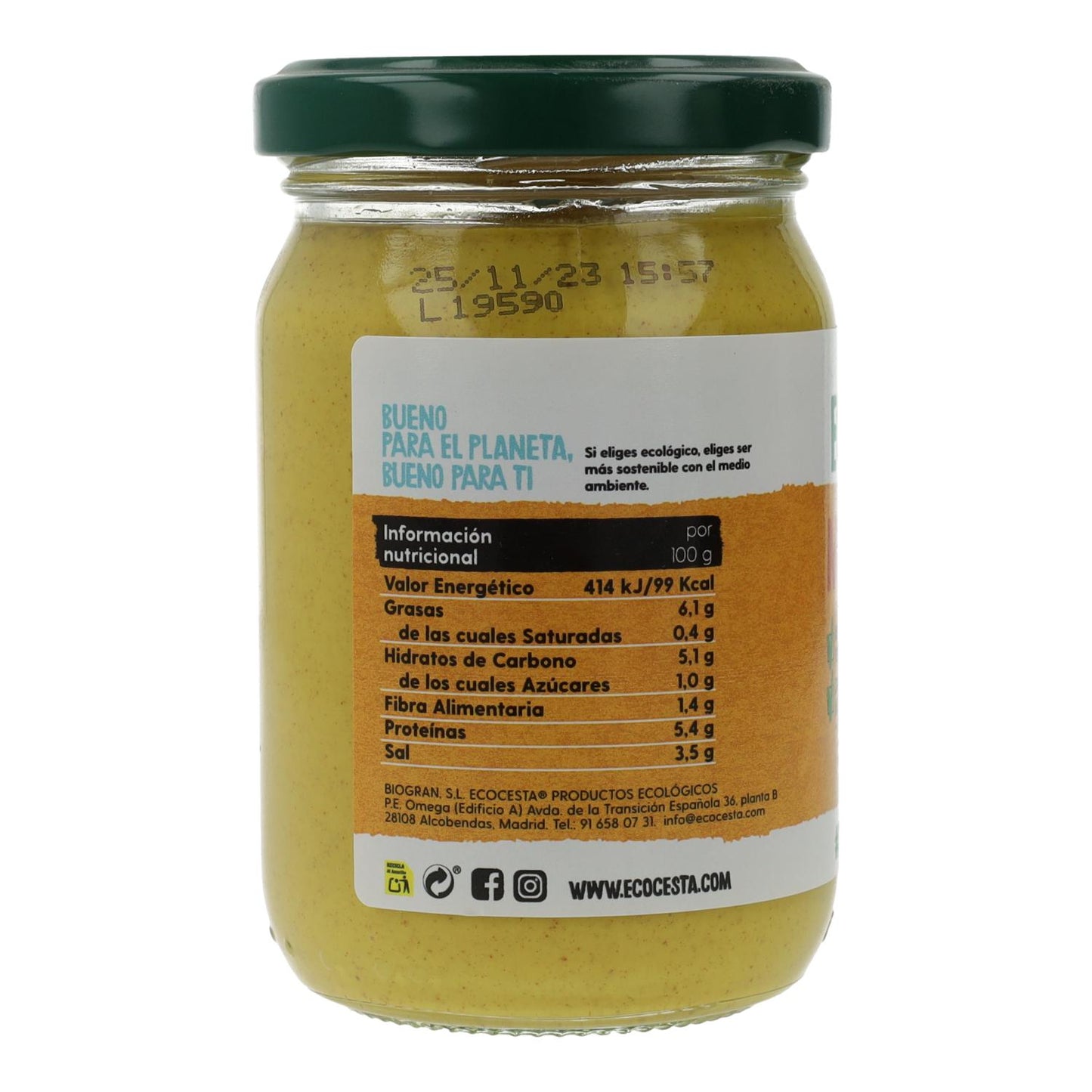 Mostaza Bio Ecocesta 200 gr