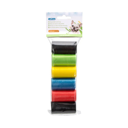 Bolsas biodegradables para excrementos 6 Rollos - 90 bolsas