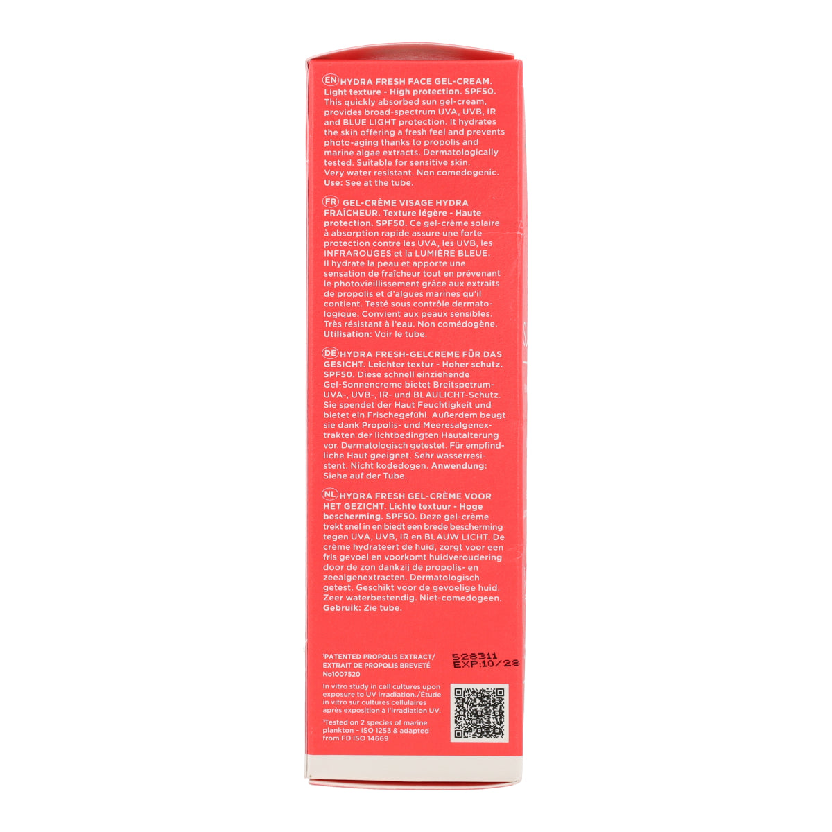 Gel crème solaire Hydra Fresh SPF50 Apivita 50 ml
