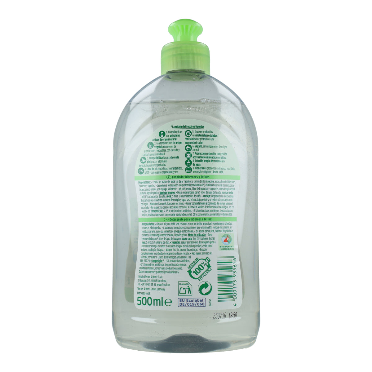 Nettoyant pour biberons et tétines Frosch 500 ml
