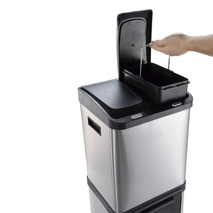 Cubo Pedal Ecológico 3 Compartimentos Habitex 32 L  (Reacondicionado)