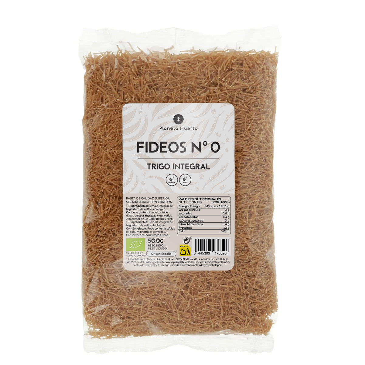 Nouilles de blé complet nº0 ECO Planeta Huerto 500gr
