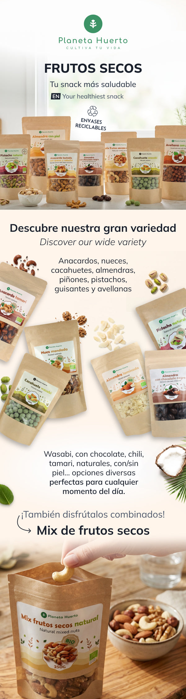 Cacahuètes grillées en coque ECO Planeta Huerto 250 g