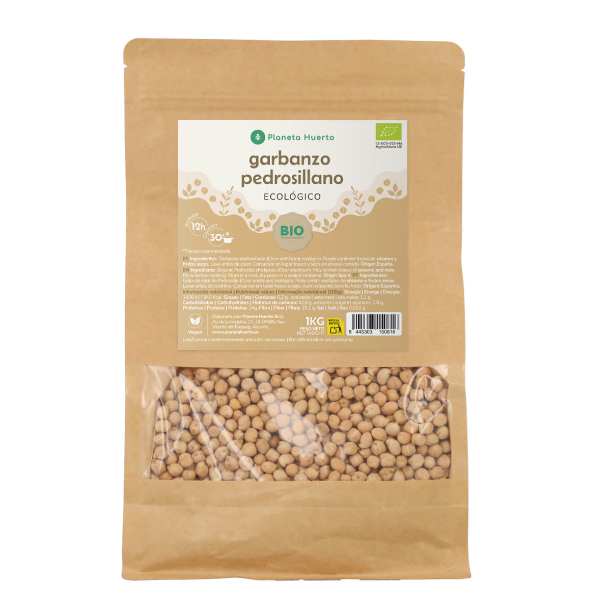 Garbanzo Pedrosillano ECO Planeta Huerto 1 Kg
