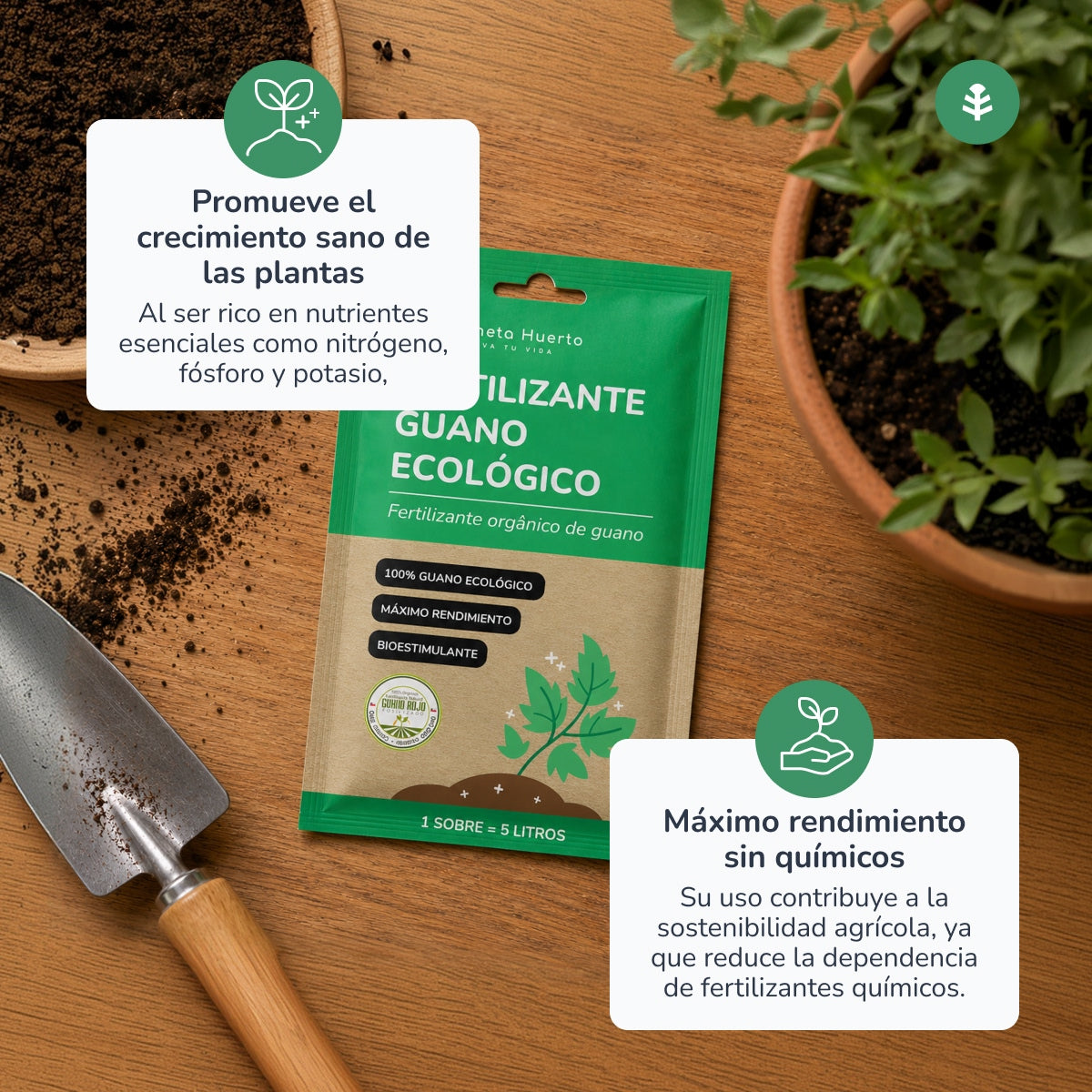 Engrais Guano eco Planeta Huerto sachet pour 5 L