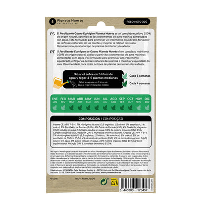 Engrais Guano eco Planeta Huerto sachet pour 5 L