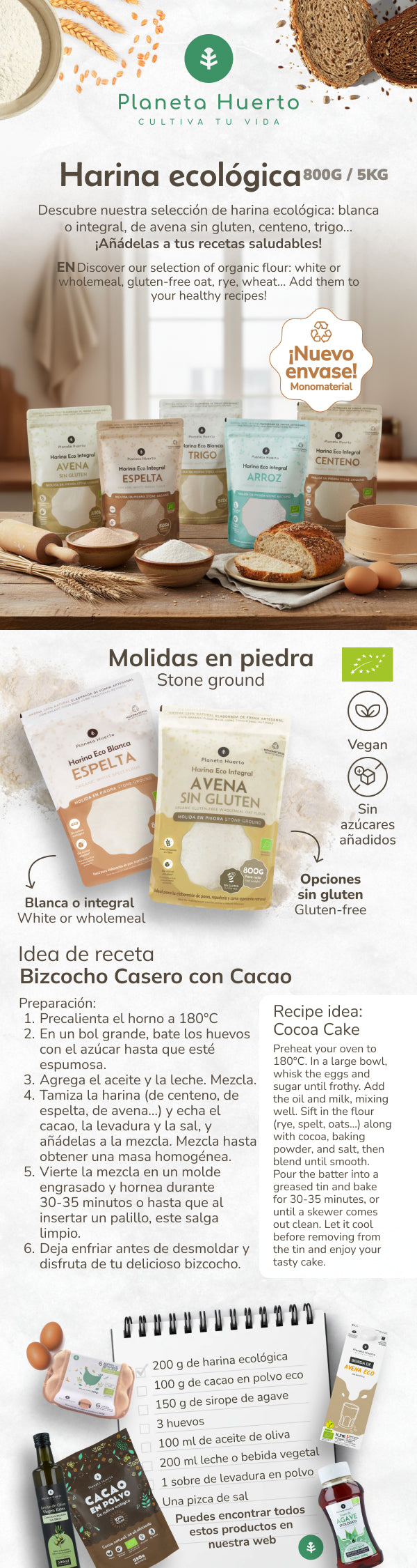 Farine de riz complète Eco Planet Garden 5 Kg