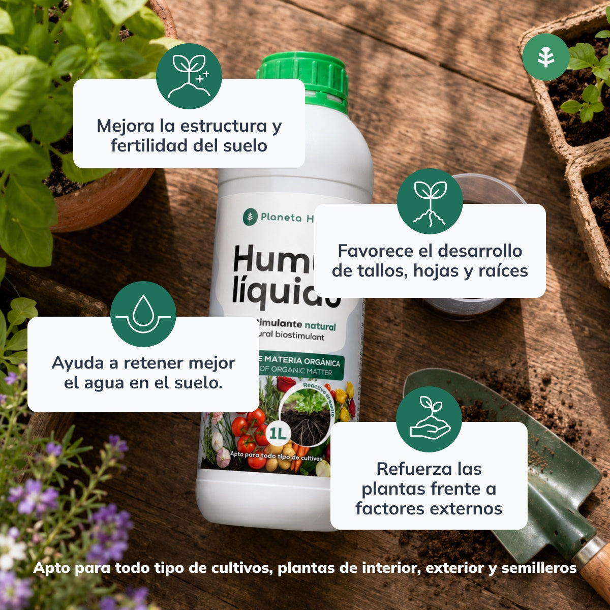 Humus Liquide Biostimulant Naturel 1L Planeta Huerto