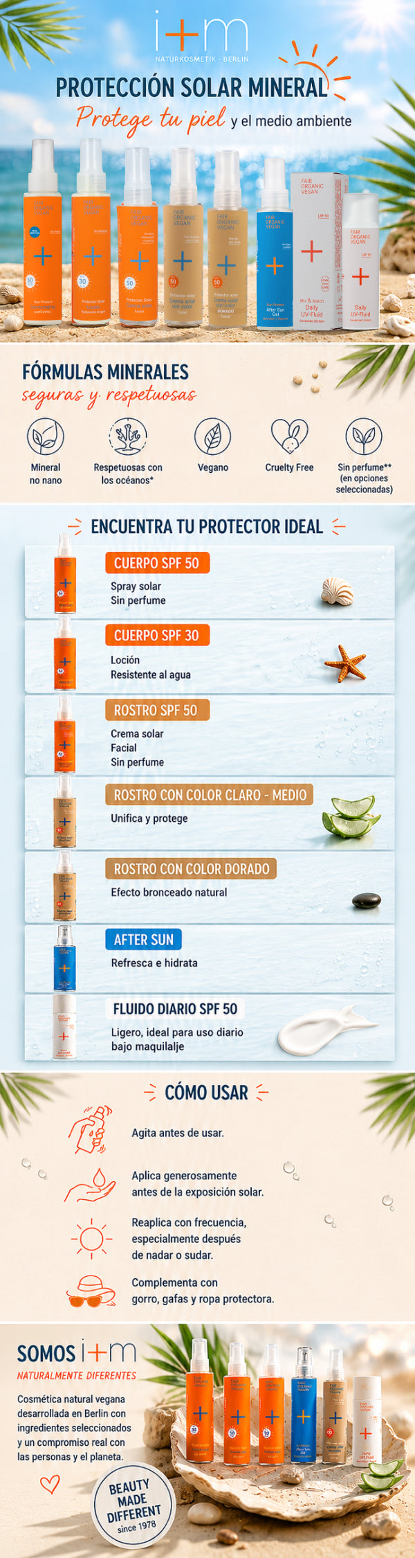 Crème teintée pour le visage SPF50 I+M 50 ml