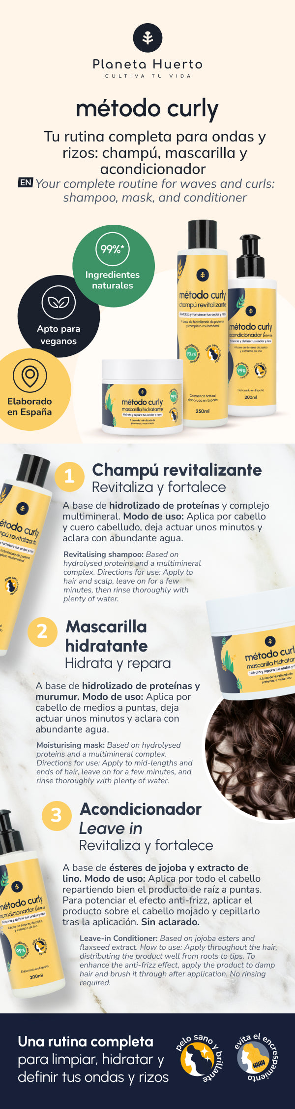Conditionneur sans rinçage Curly Method Planet Orchard 200 ml