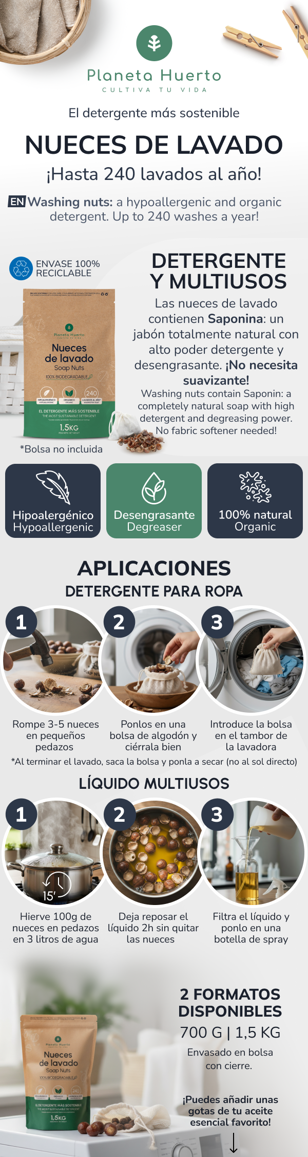 Planeta Huerto Noix lavées 1,5 kg