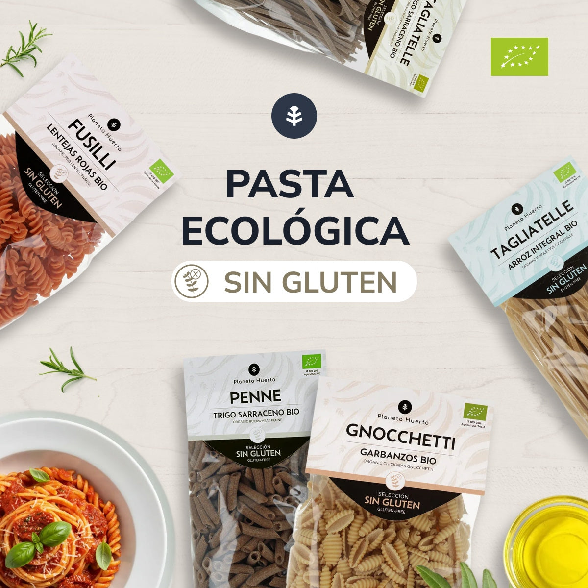 Macaronis de riz complet ECO sans gluten Planeta Huerto 500 g
