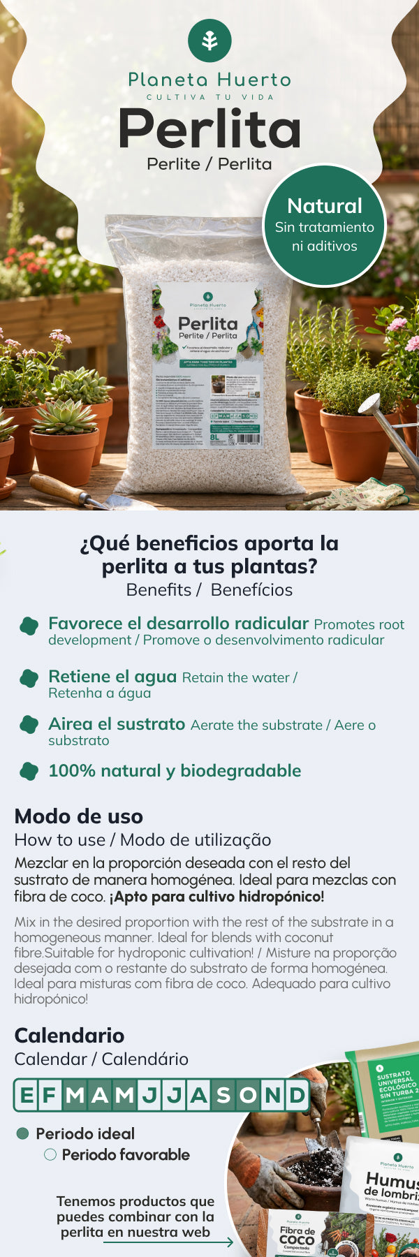 Perlite Planeta Huerto 8 Litres