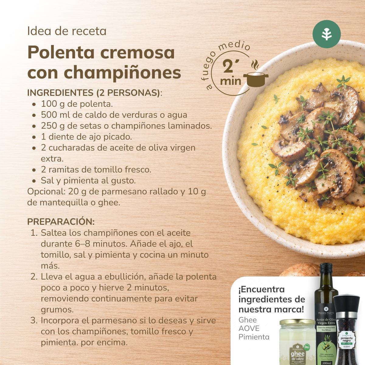 Polenta instantanée maïs semoule ECO Planeta Huerto 500 g