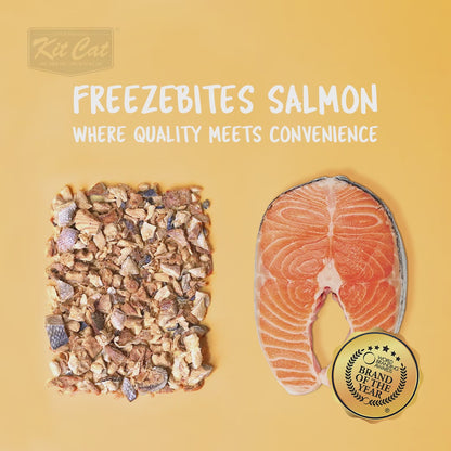 Kit Cat FreezeBites - Saumon 15 g Snack lyophilisé naturel pour chats