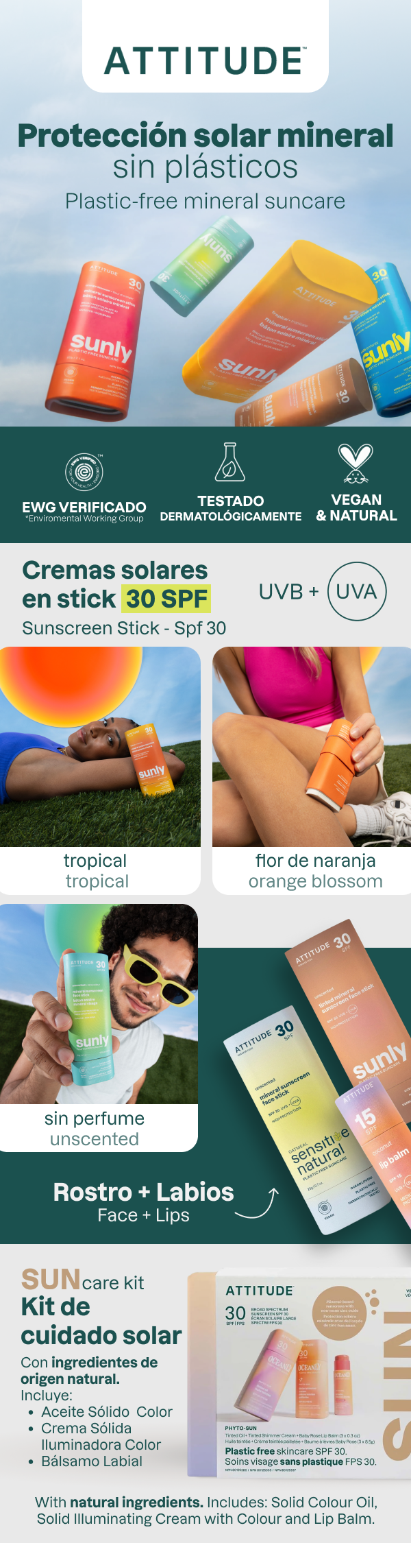 Oceanly - Huile solaire pour le visage PHYTO-SUN - Teintée - FSPF 30, Attitude, 30 g