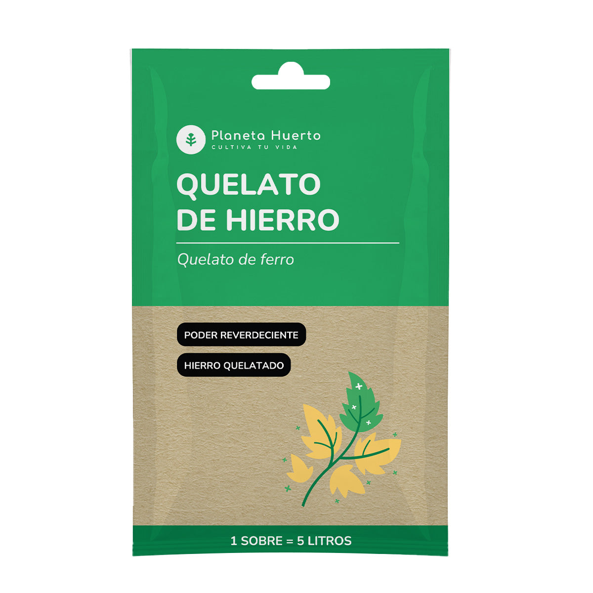 Pack de chélate de fer soluble Planeta Huerto 5 unités pour 25 L