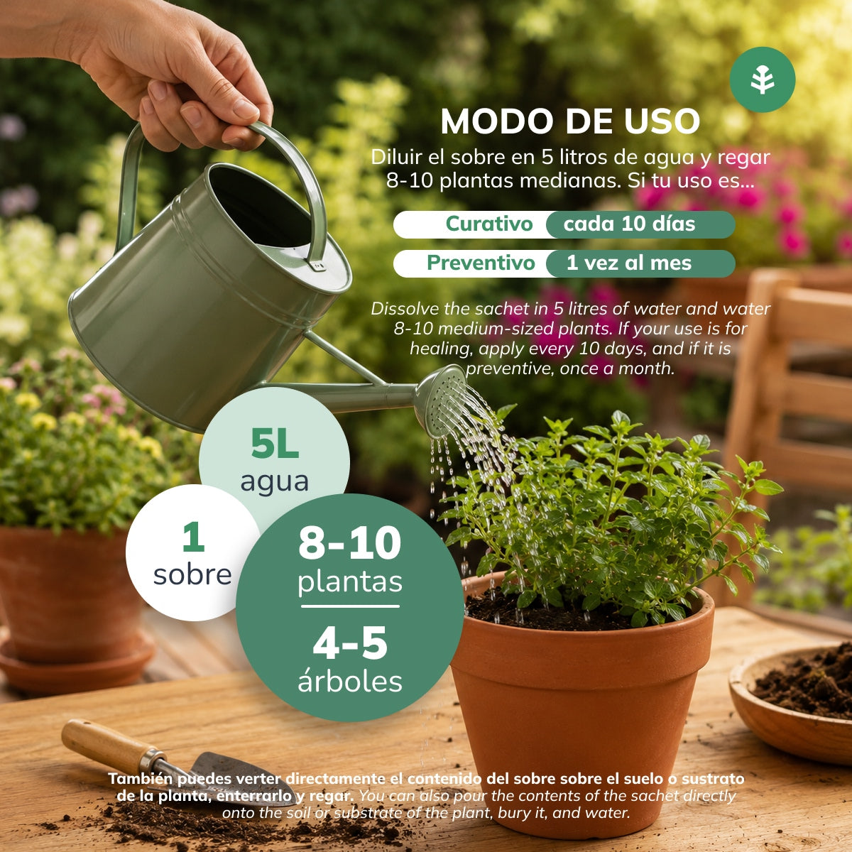 Pack de chélate de fer soluble Planeta Huerto 5 unités pour 25 L