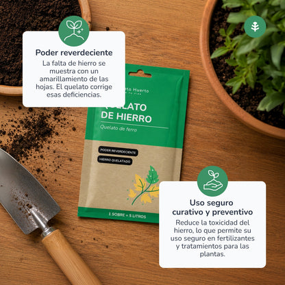Pack de chélate de fer soluble Planeta Huerto 5 unités pour 25 L
