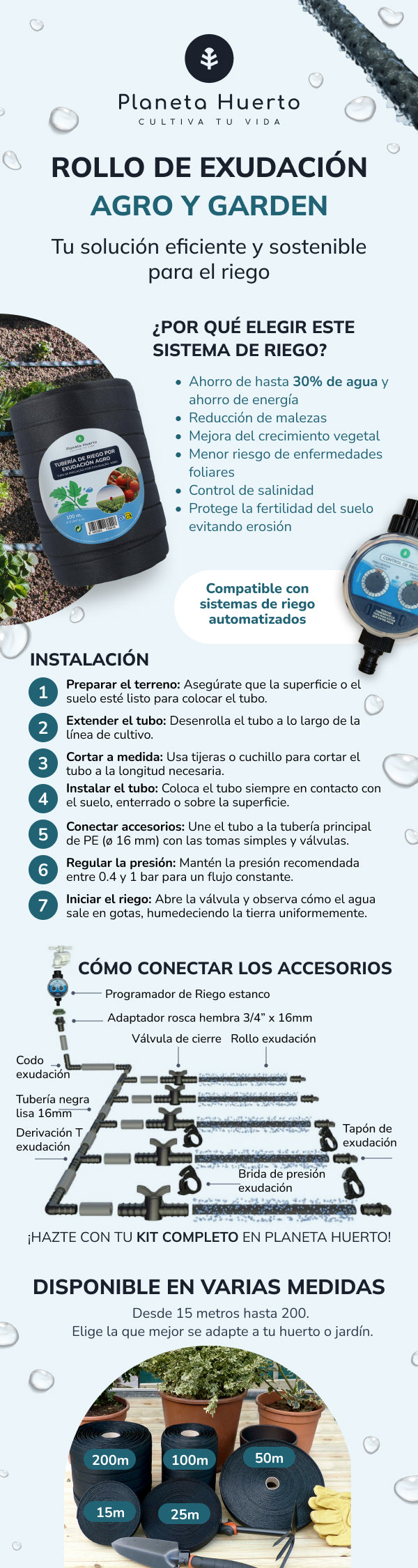 Goutteur réglable 0-70 l/h Planeta Huerto 100 unités