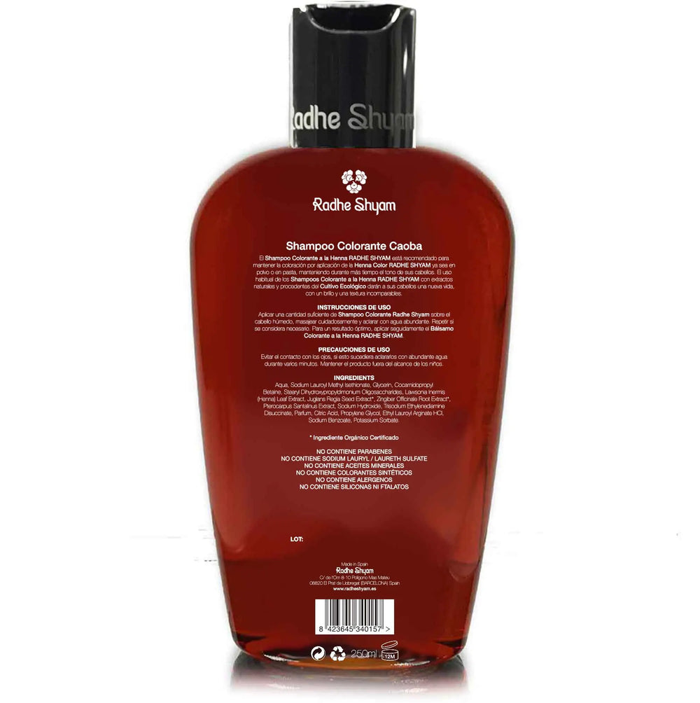 Shampooing au henné acajou colorant Radhe