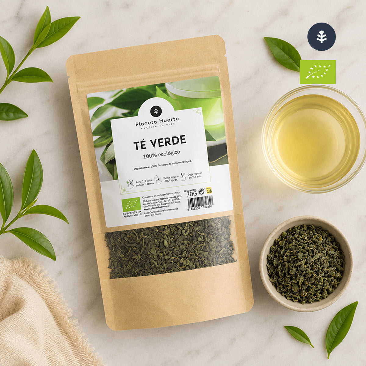 Poudre à canon au thé vert ECO Planeta Huerto 70g