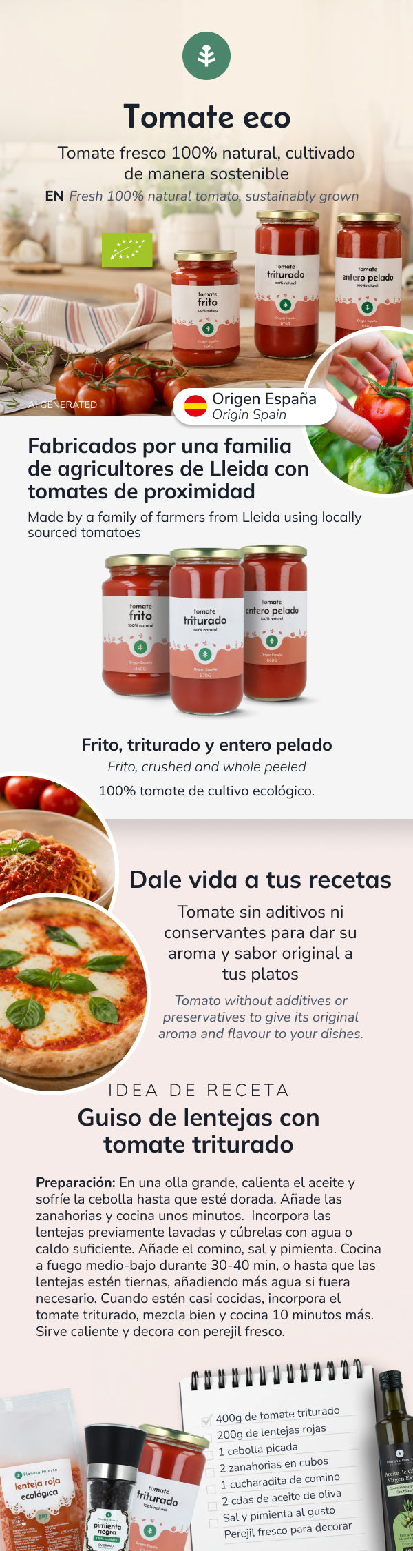 Tomate Frito ECO Planeta Huerto 350 g