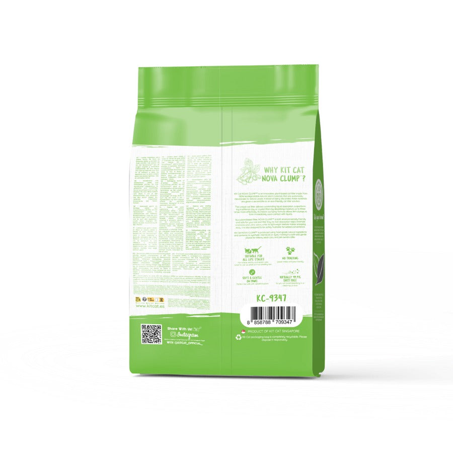 Lot de 2 paquets de litière pour chats Kit Cat Eco SoyaClump, formule Green Tea, 7 L